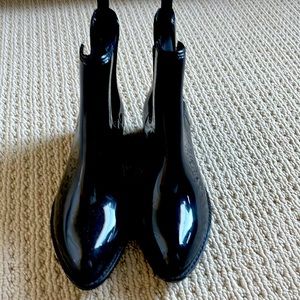 Jeffrey Campbell Rubber Black Rain Booties Heeled